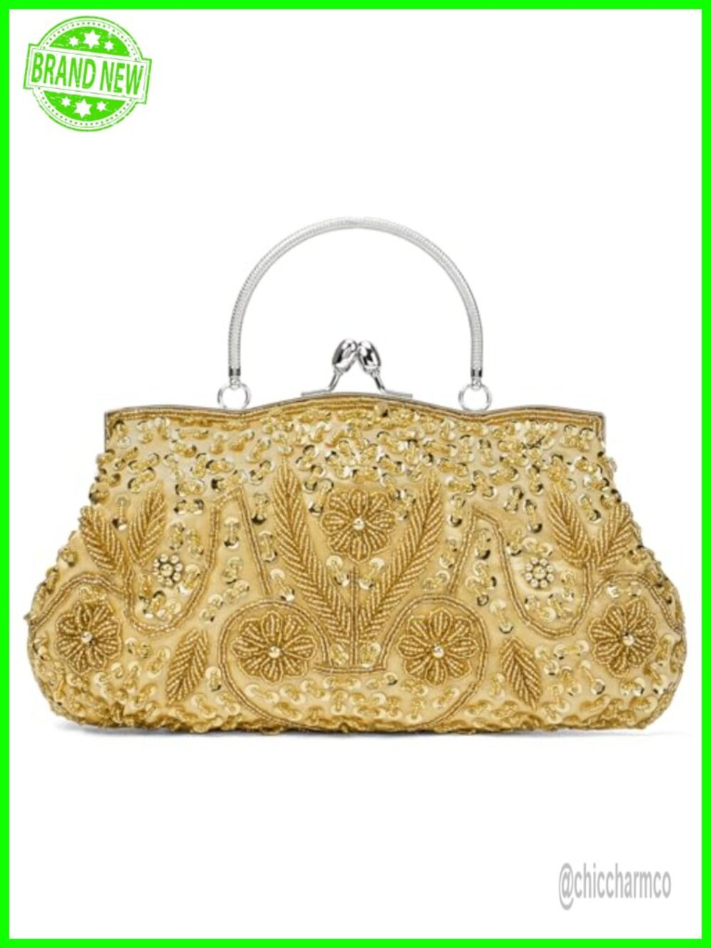 Beaded Rhinestone Clutch Evening Bag Sparkly Party Purse for Wedding